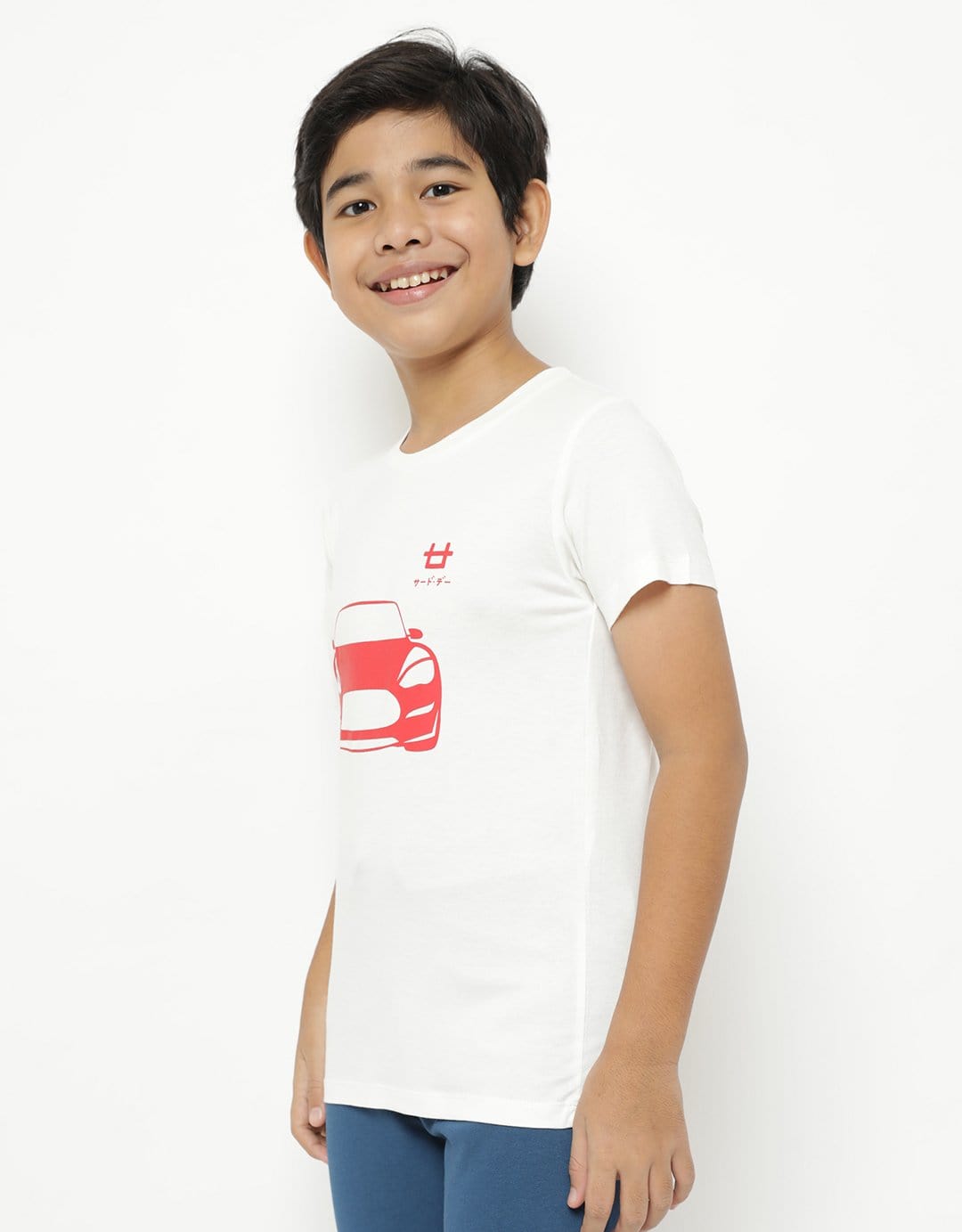 Td Kids BT185 kaos anak red car putih