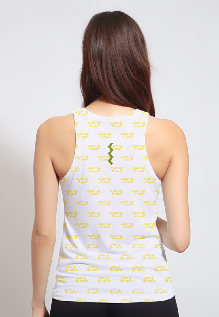 LSB71 baju olahraga drifit kutung "Td lemon shorbet ice cream" tanpa lengan tank top putih yellow green pastel