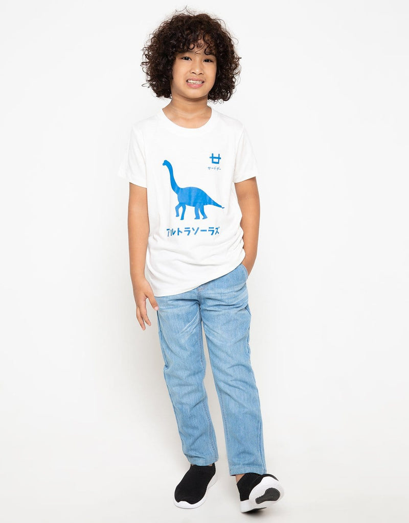 Td Kids BT173 kaos anak apotosaurus biru logo dakir putih