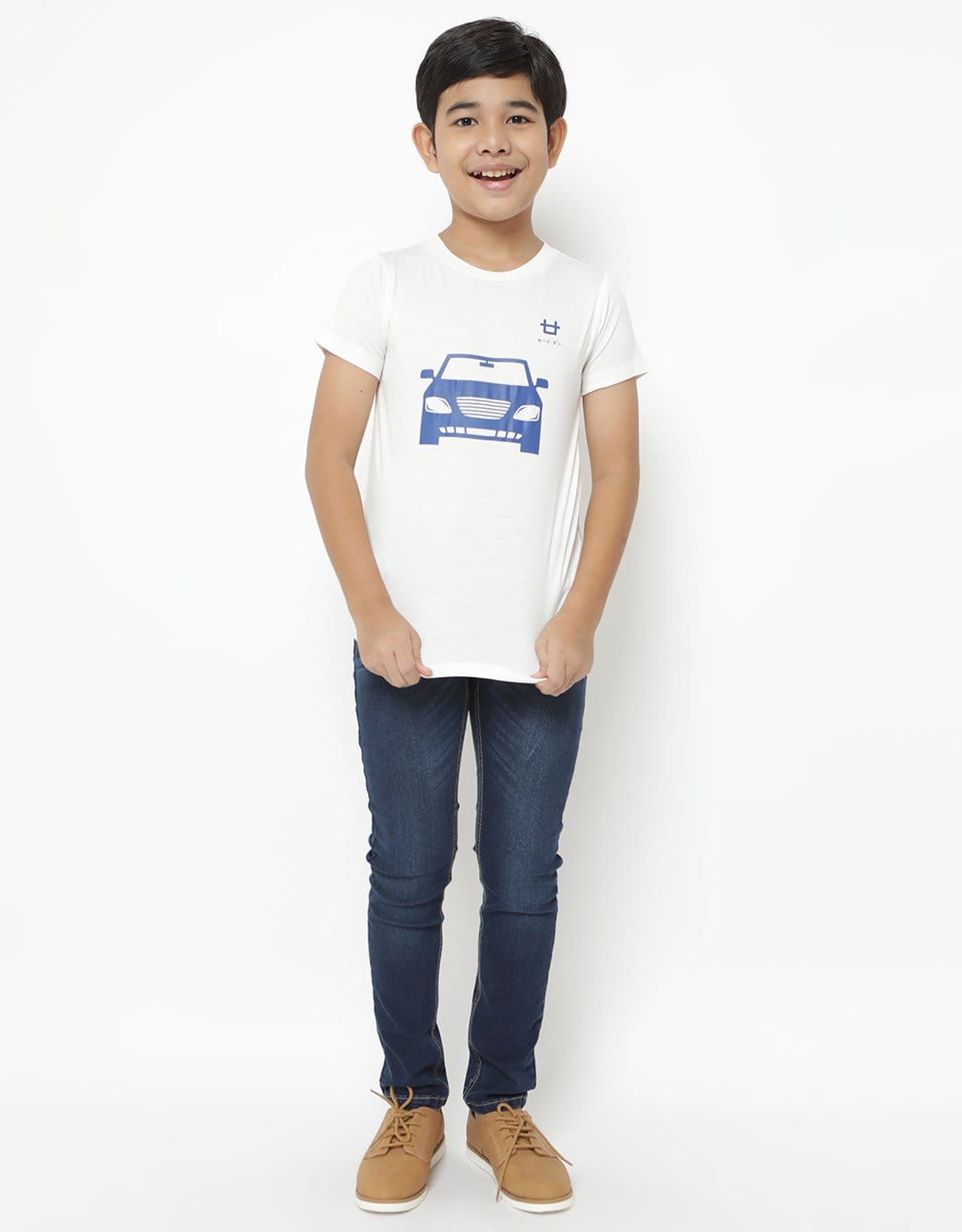 Td Kids BT184 kaos anak blue car logo putih