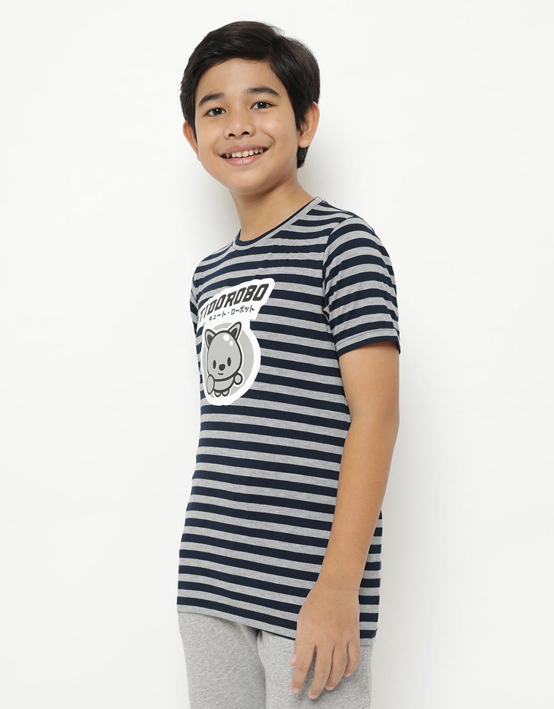 Td Kids BT154 kaos anak tido flying stripe abu navy