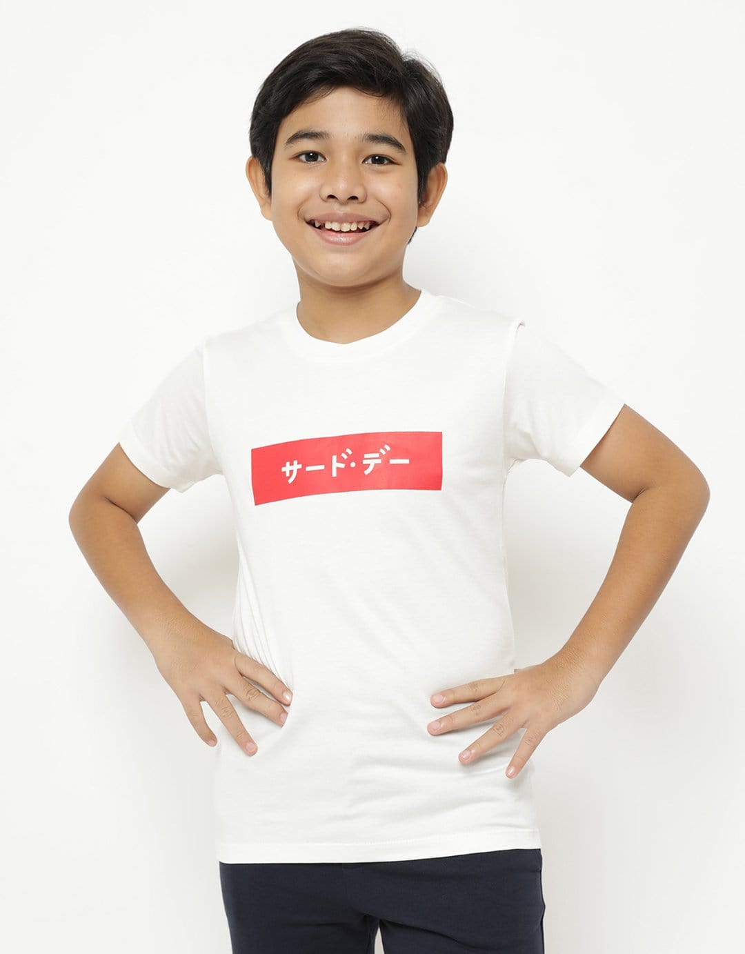 Td Kids BT181 kaos anak katakana merah inverted putih