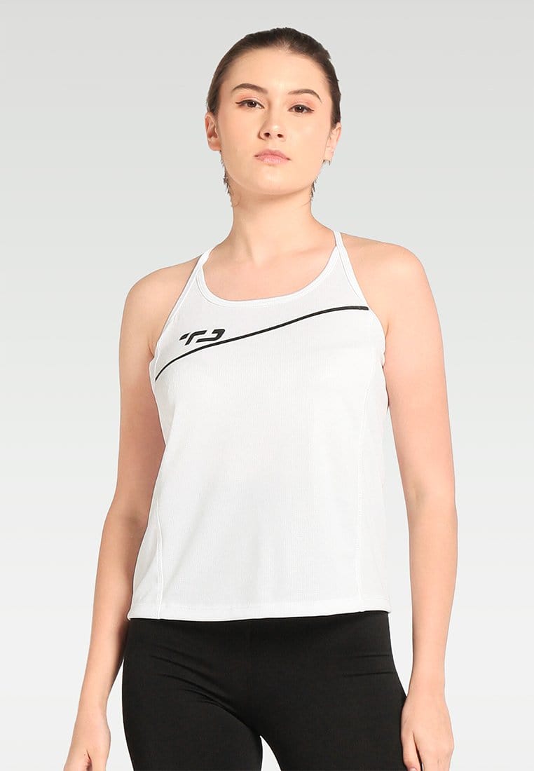 Td Active LSA53 Sport Tr Tanktop Running Wanita Td Active Dakir Slash Putih