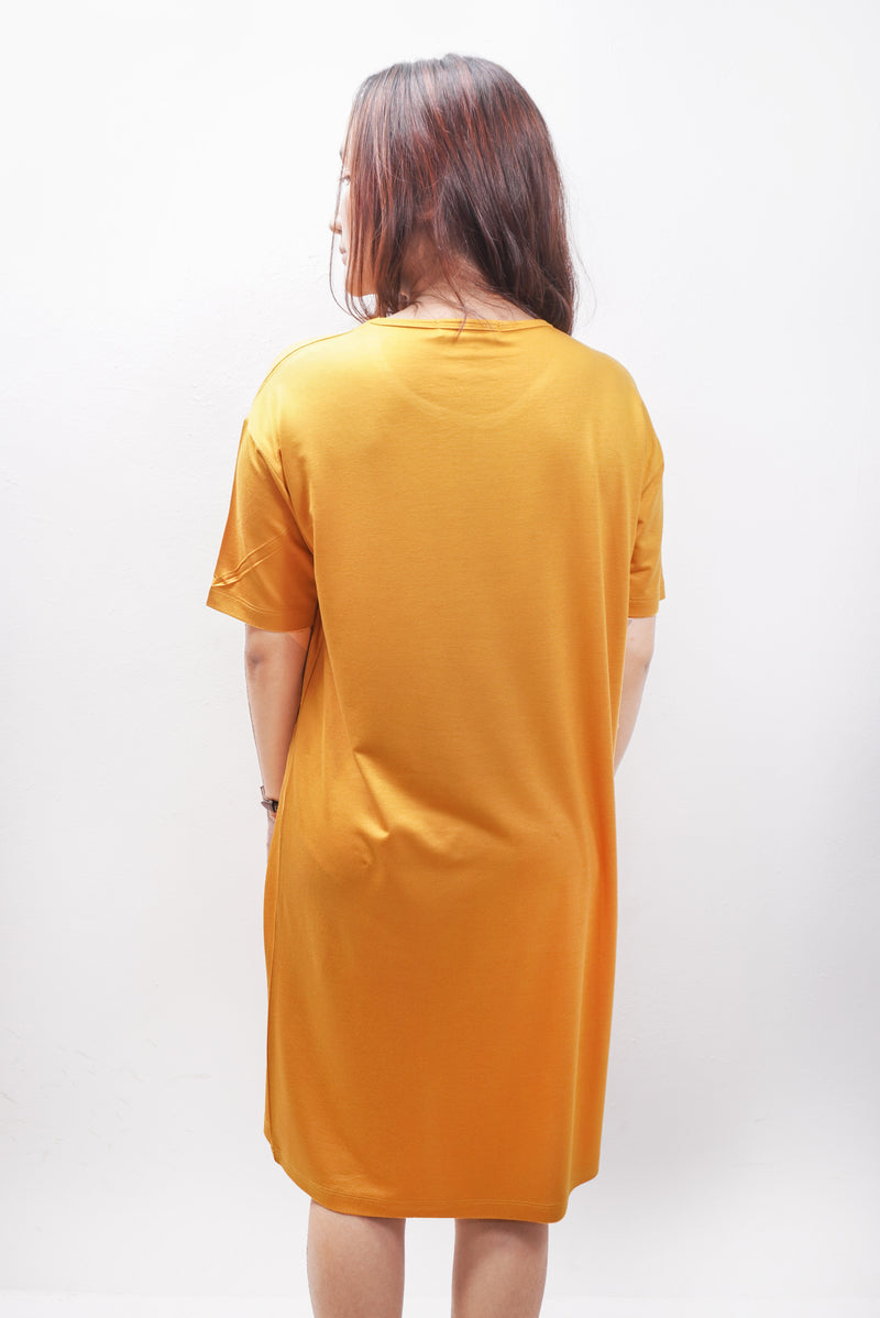 TDLA LTE27 LD long dress polos wanita mustard