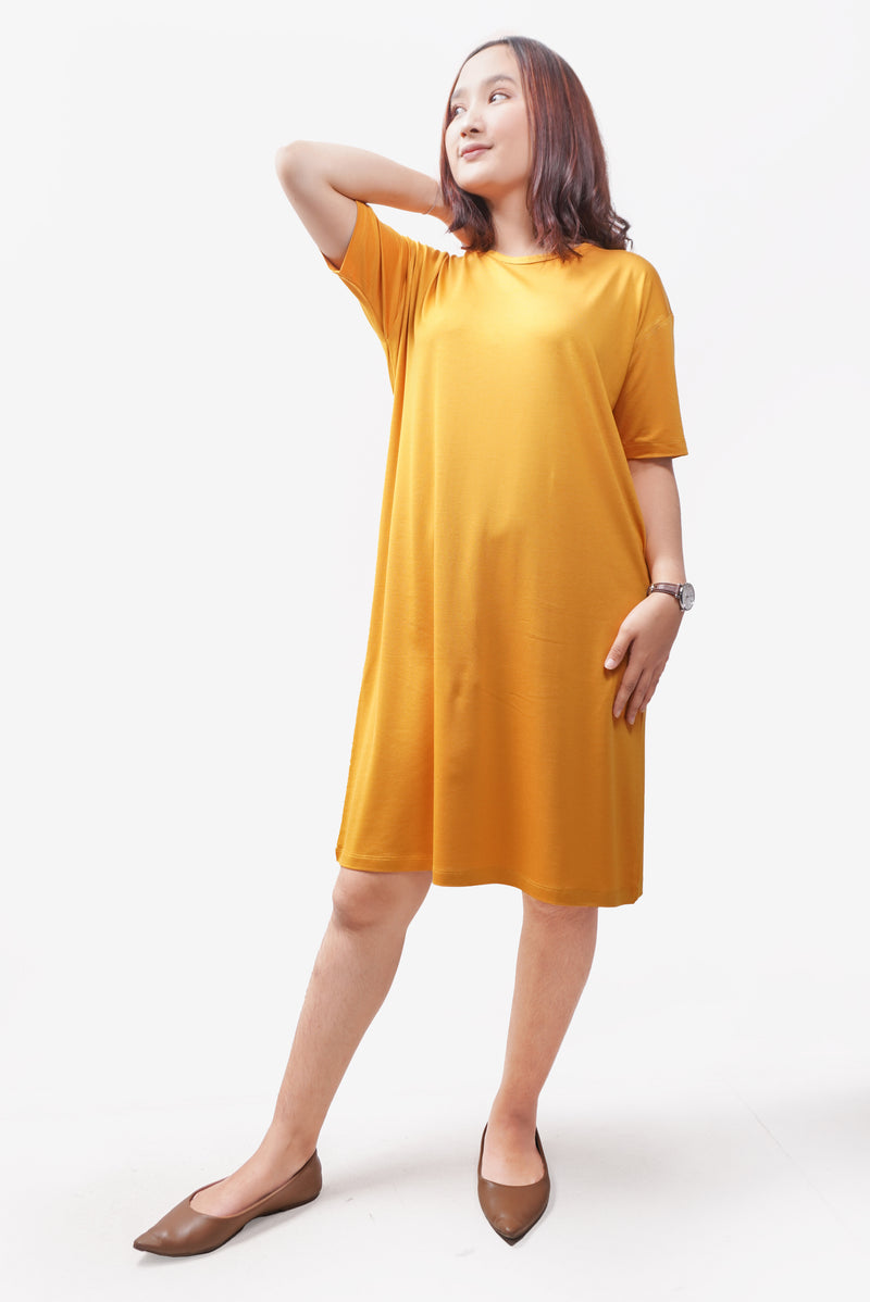 TDLA LTE27 LD long dress polos wanita mustard