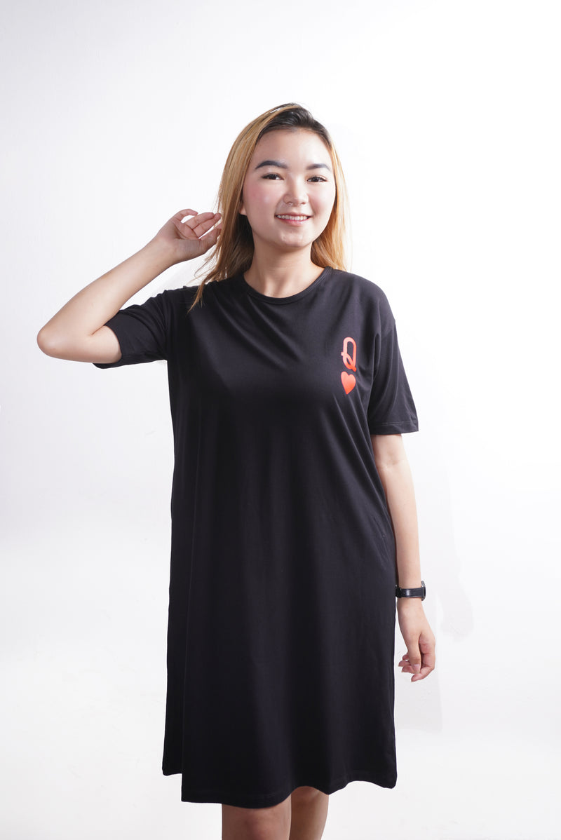 TDLA LTE39 LD long Dress boneka queen of hearts hitam