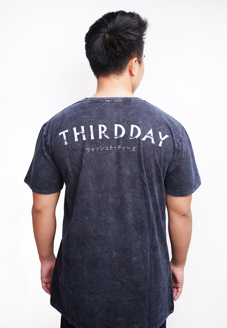 Third Day MTM46 kaos acid wash band third day jepang navy