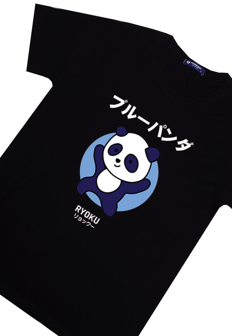 Third Day MTM77 kaos anime panda tulisan jepang pria instacool hitam