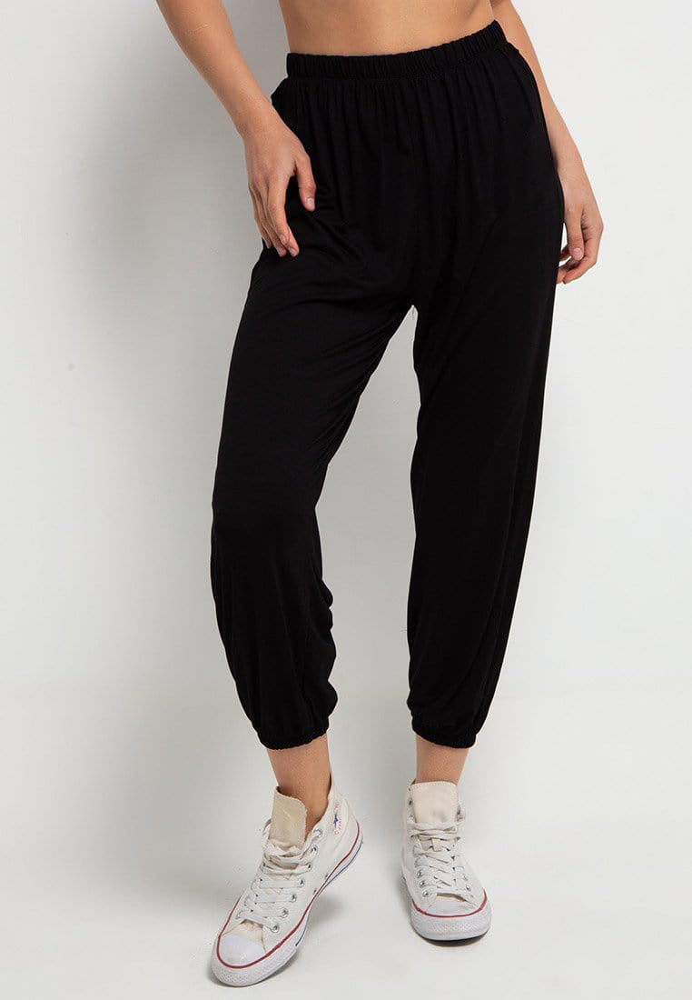 TDLA LC035 celana jogger loose loungewear instacool polos hitam