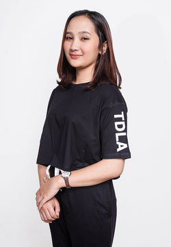 LTE69 olc crop top oversize streetwear TDLA arm hitam