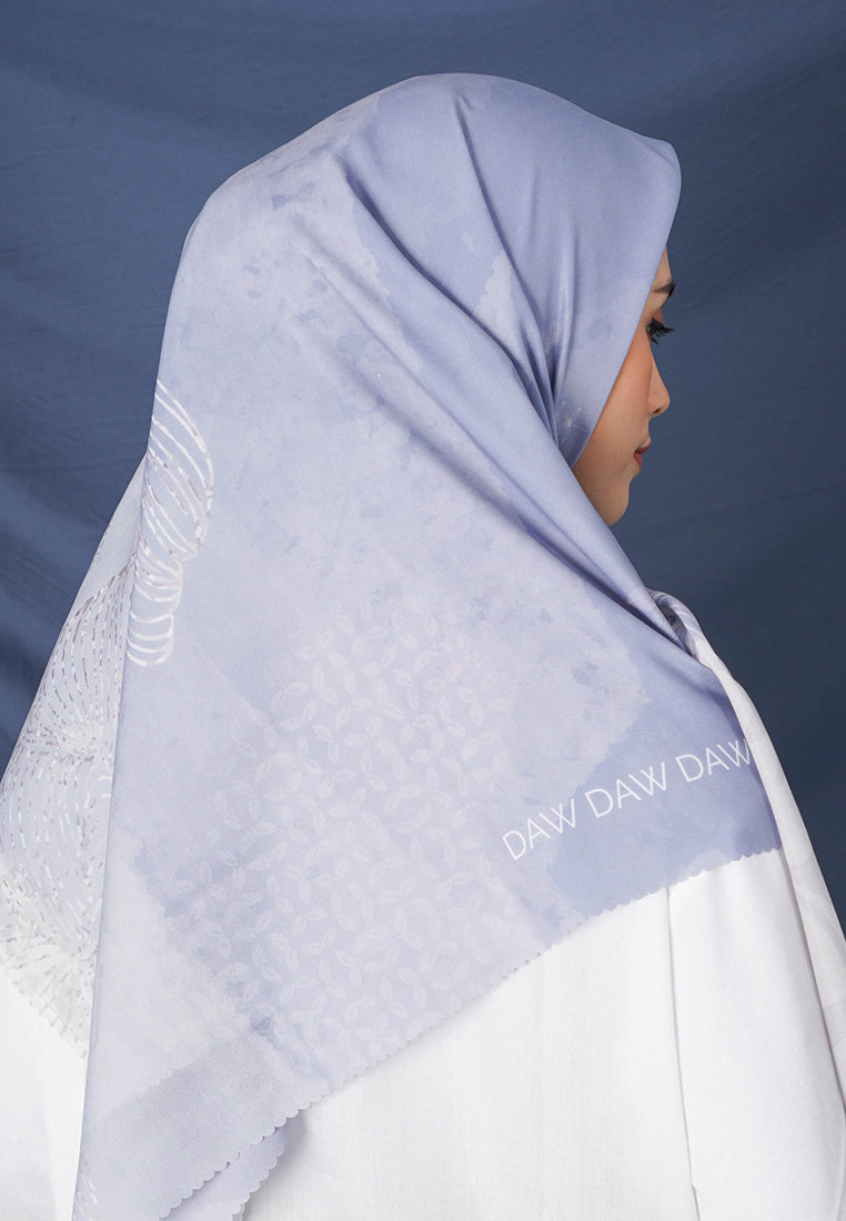 WK026 LP53E kerudung segi empat voal Coretta Series azure blue