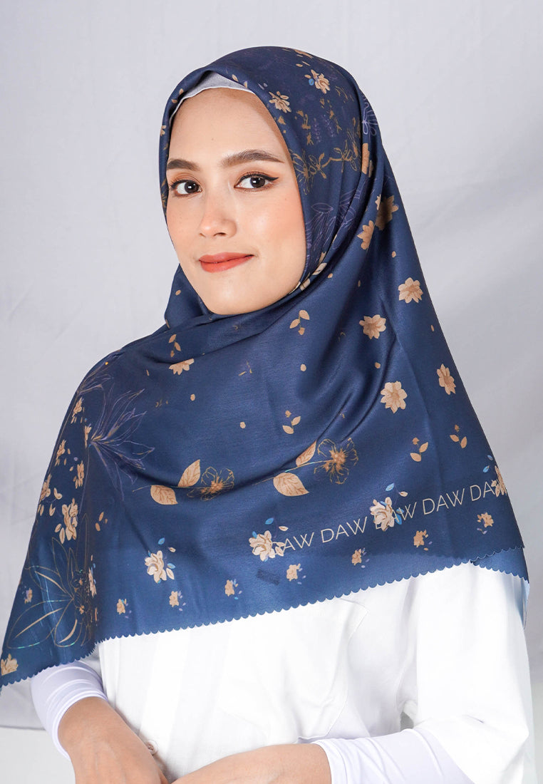 WK037 kerudung segi empat voal DAW Project Maia Series navy