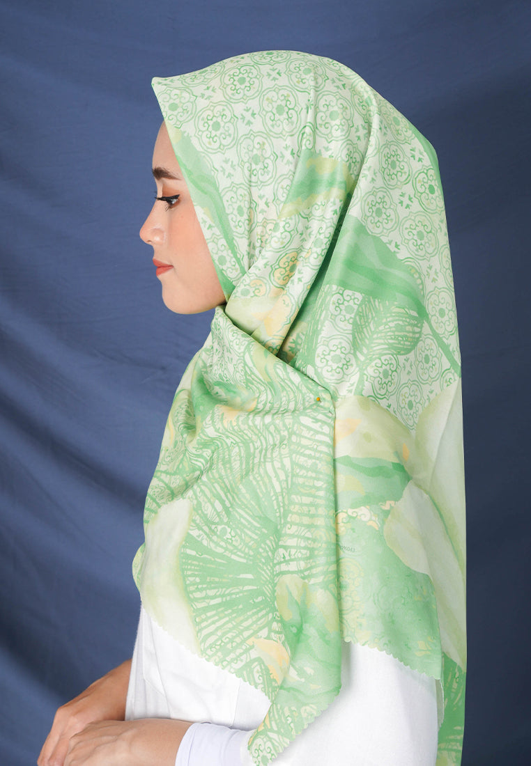 WK043 kerudung segi empat voal DAW Project Lilith Series lime green