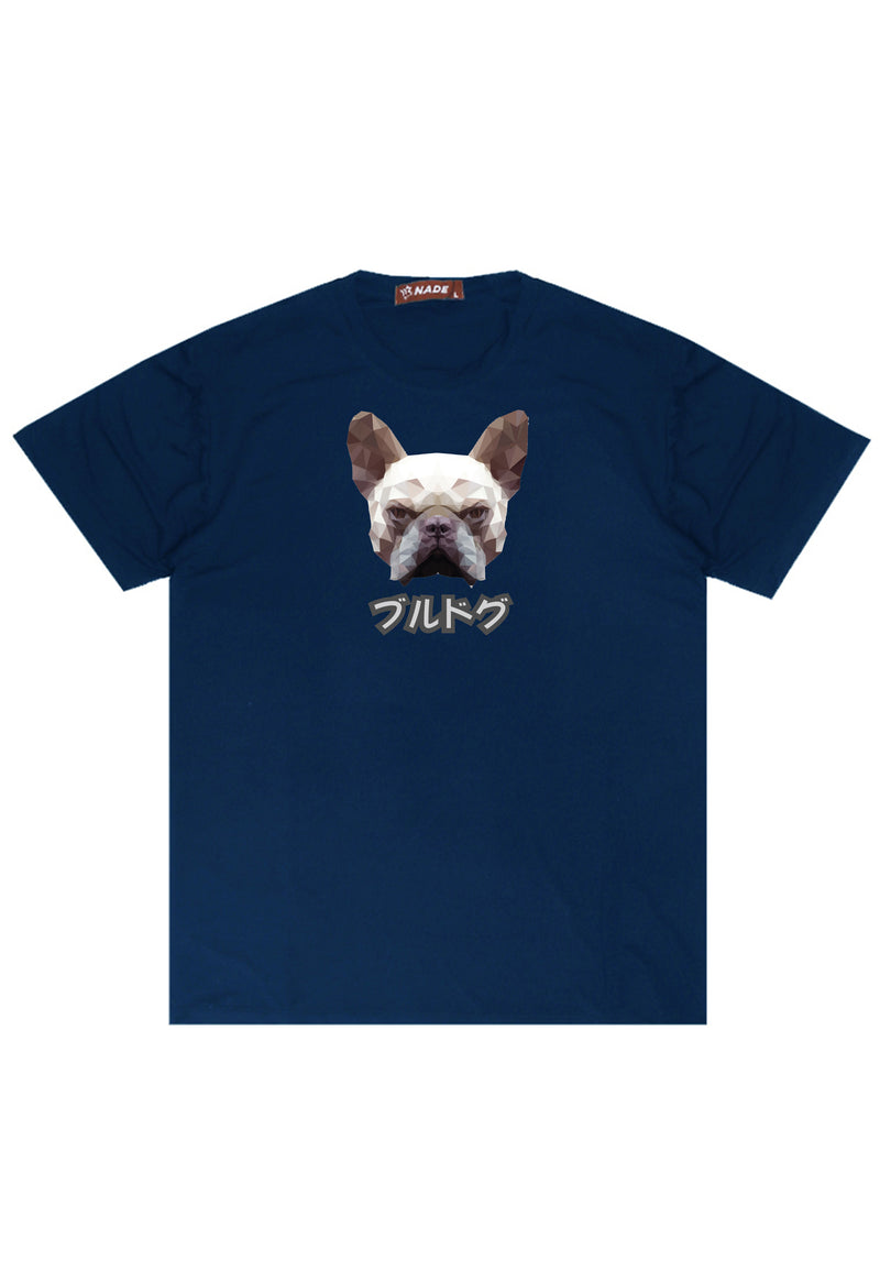 NTC90 kaos anjing pria french bulldog pitbull keren branded besar anti kusut navy