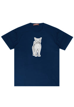 NTD01 kaos gambar kucing keren pria wanita cat wiremesh distro navy