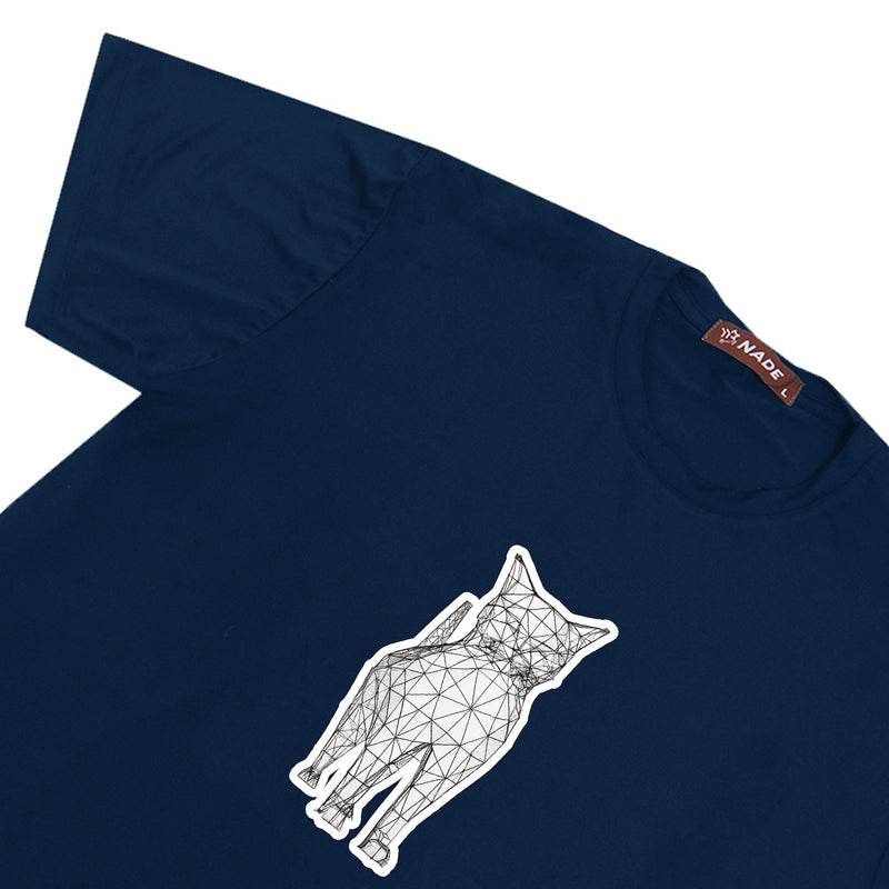 NTD01 kaos gambar kucing keren pria wanita cat wiremesh distro navy