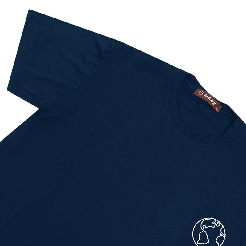 NTD15 kaos ringan stretch anti kusut cepat kering "earth" dakir navy