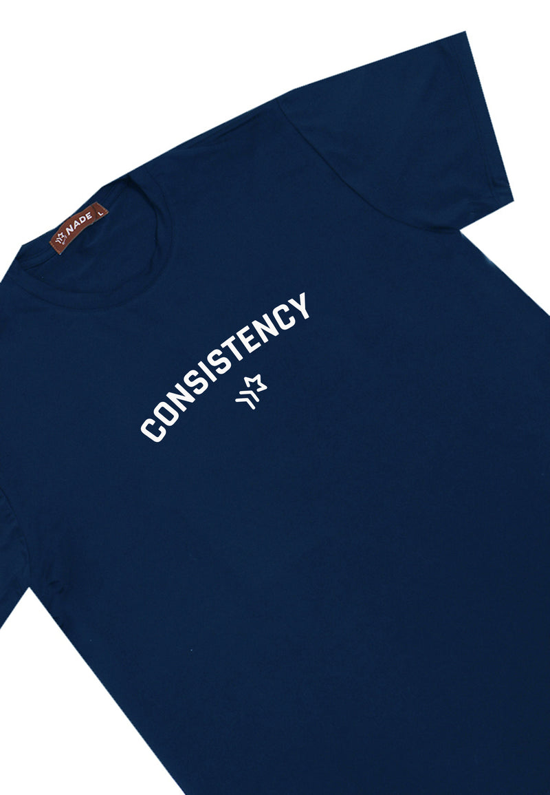 NTD22 kaos gym ketat stretch pria anti kusut cepat kering lightweight nade japan "consistency" navy