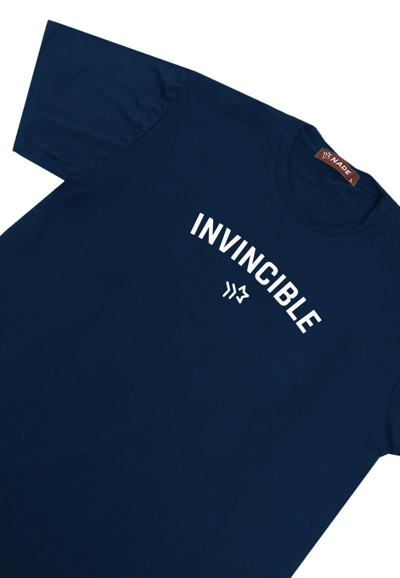 NTD25 kaos gym ketat stretch pria anti kusut cepat kering lightweight nade japan "invincible" navy