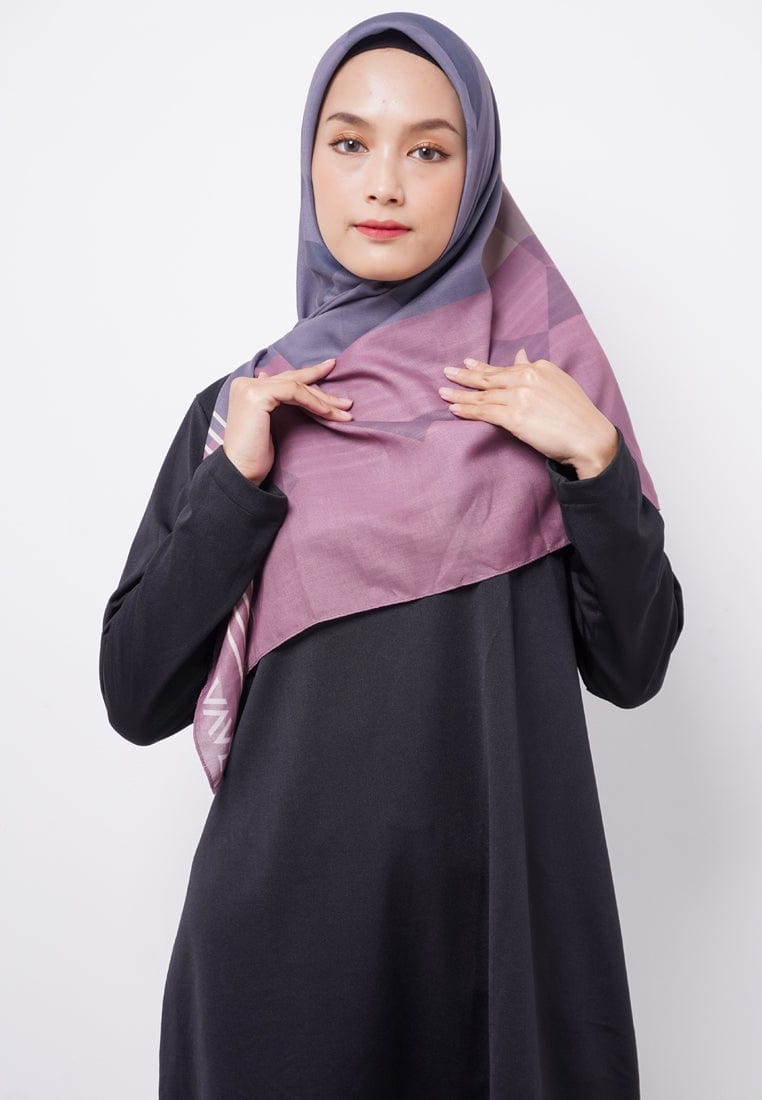 ZV017 Hijab Segiempat Zava Voal Moca Purple